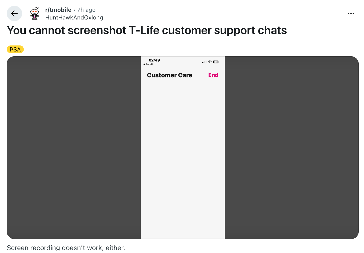 t-mobile t-life screenshot disabled