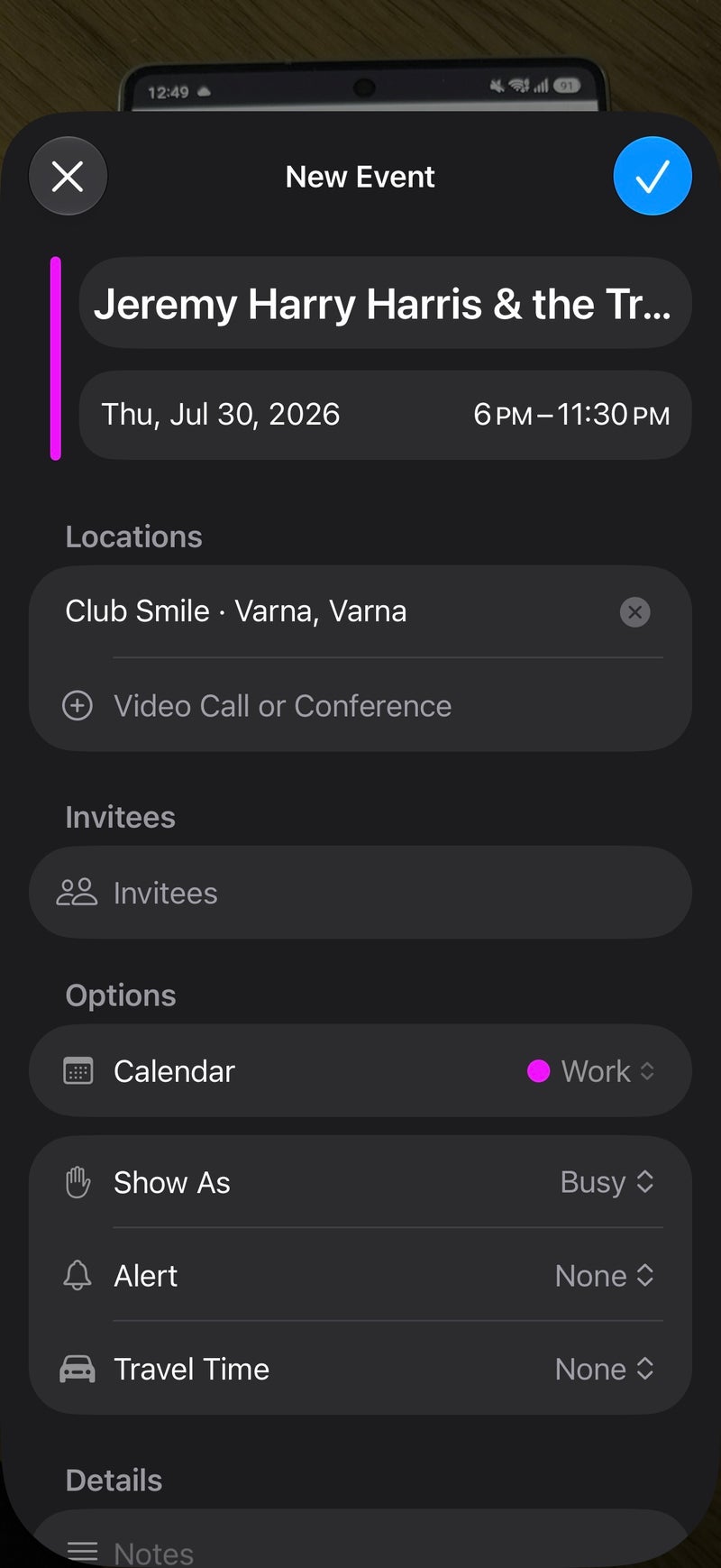 It works by capturing a flyer, a poster, or even another phone screen.