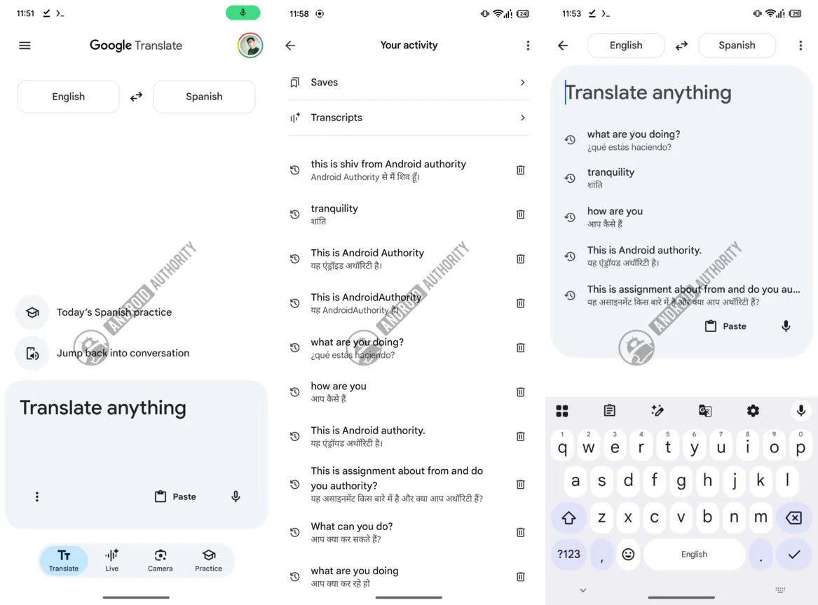 New look of Google Translate app.
