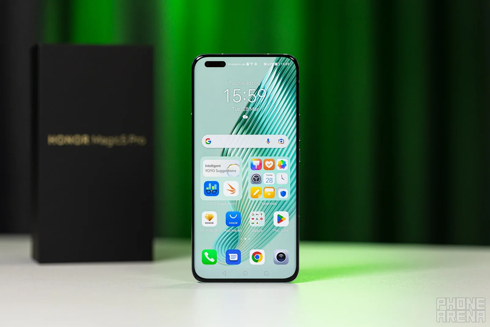 The Honor Magic 5 Pro has Group14 battery tech inside. | Image by PhoneArena - The US has a secret weapon against Galaxy's next-gen dream battery, and Apple could benefit