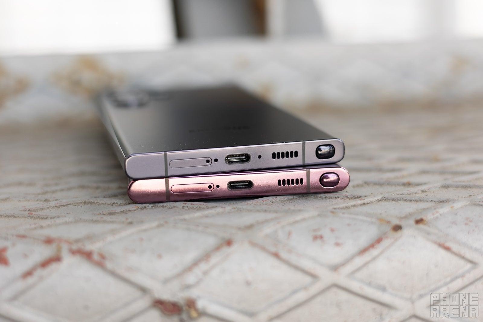 S23 Ultra on top, S22 Ultra on the bottom | Image by PhoneArena - Galaxy S26 Ultra: here's how Samsung's flagship design evolved over the years