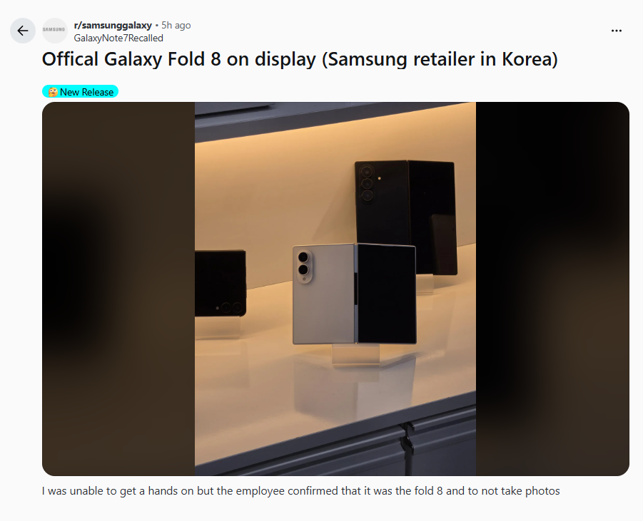 This seems almost too good to be true. | Image by GalaxyNote7Recalled - The Galaxy Z Fold 8 just broke the internet after a casual retail mistake