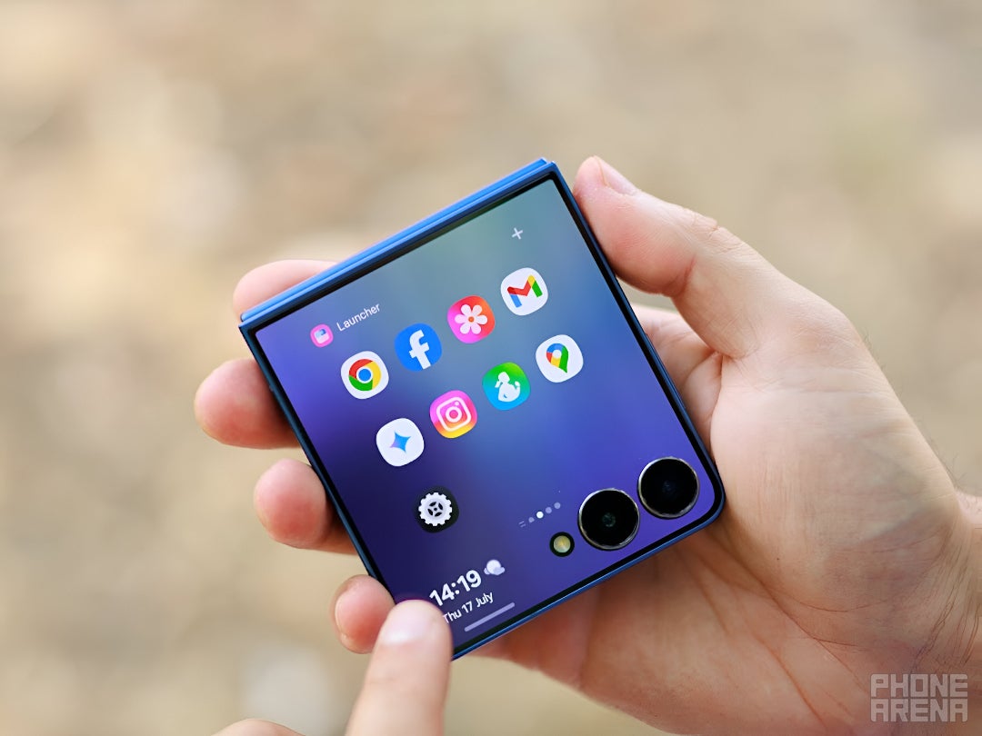 Samsung Galaxy Z Flip 7 folded outdoors