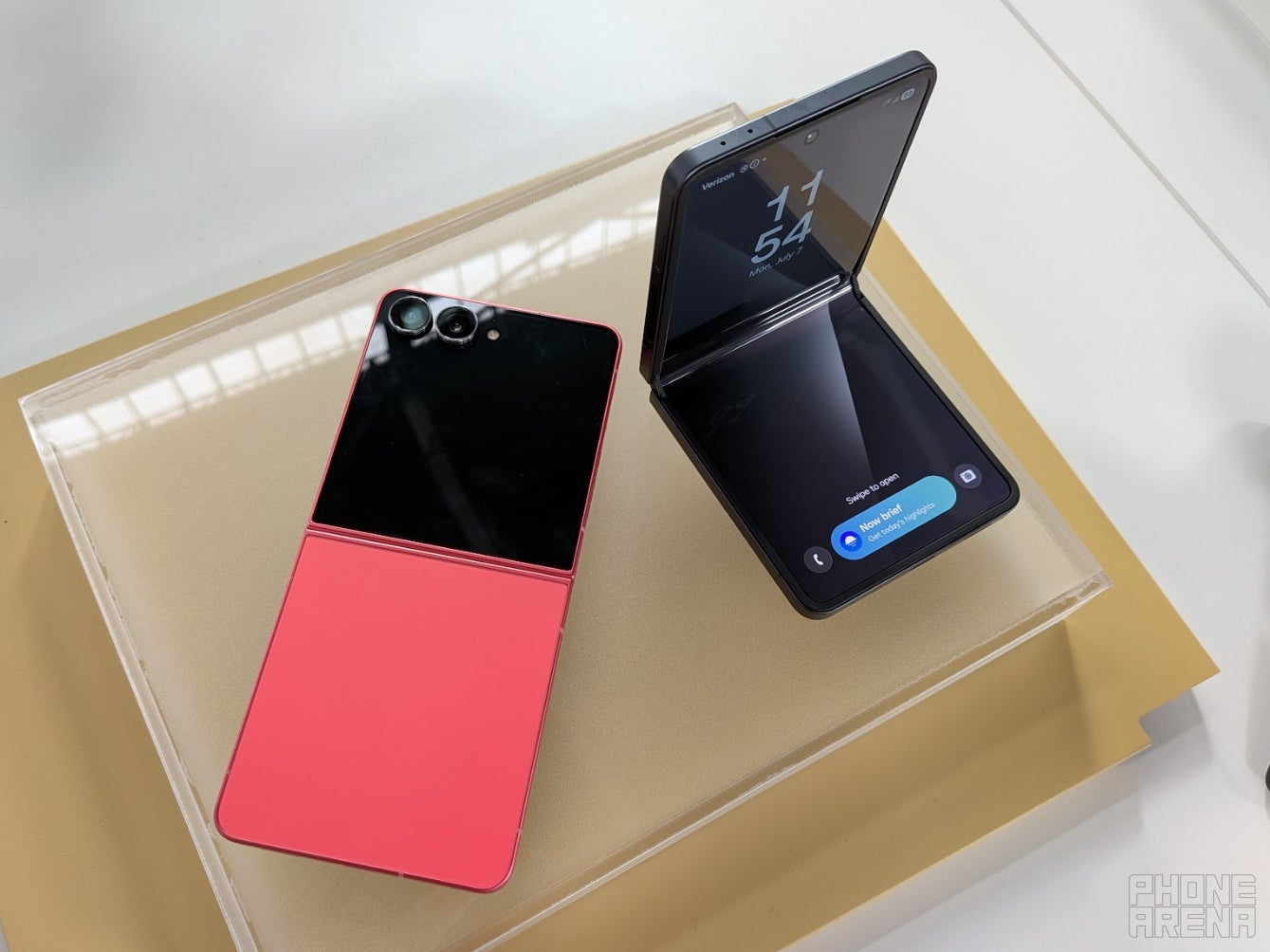 Samsung Galaxy Z Flip 7 half folded and unfolded