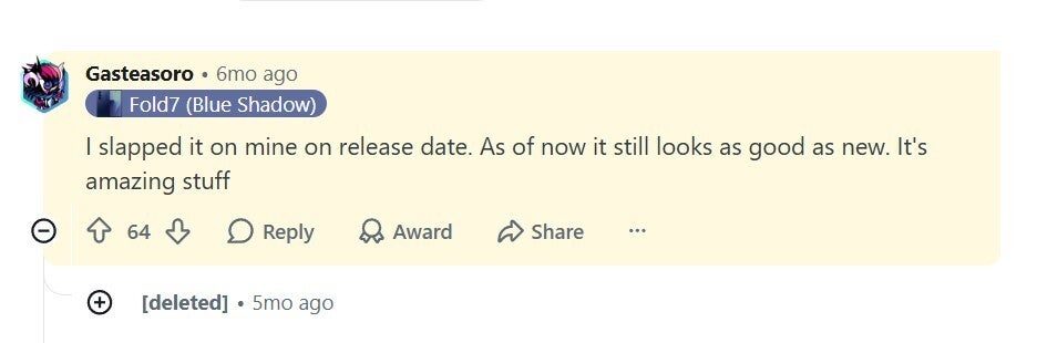 Comment about user applying ant-reflective film.