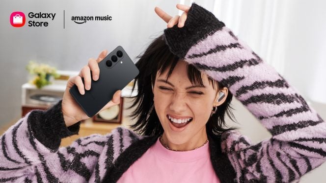 Promotional image for the Amazon Music Galaxy Store partnership