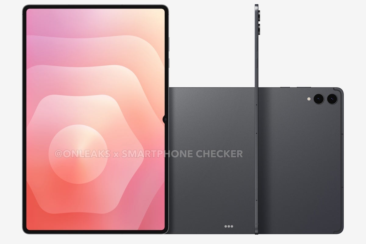 Leaked Galaxy Tab S12 Ultra front, back, and profile