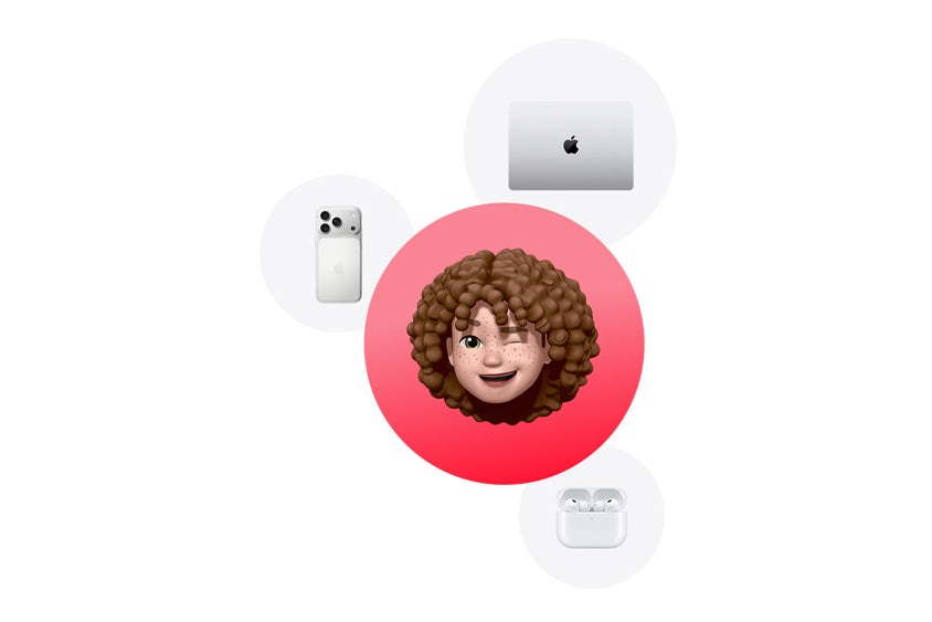 AppleCare One bundle shown with an iPhone, MacBook, and AirPods