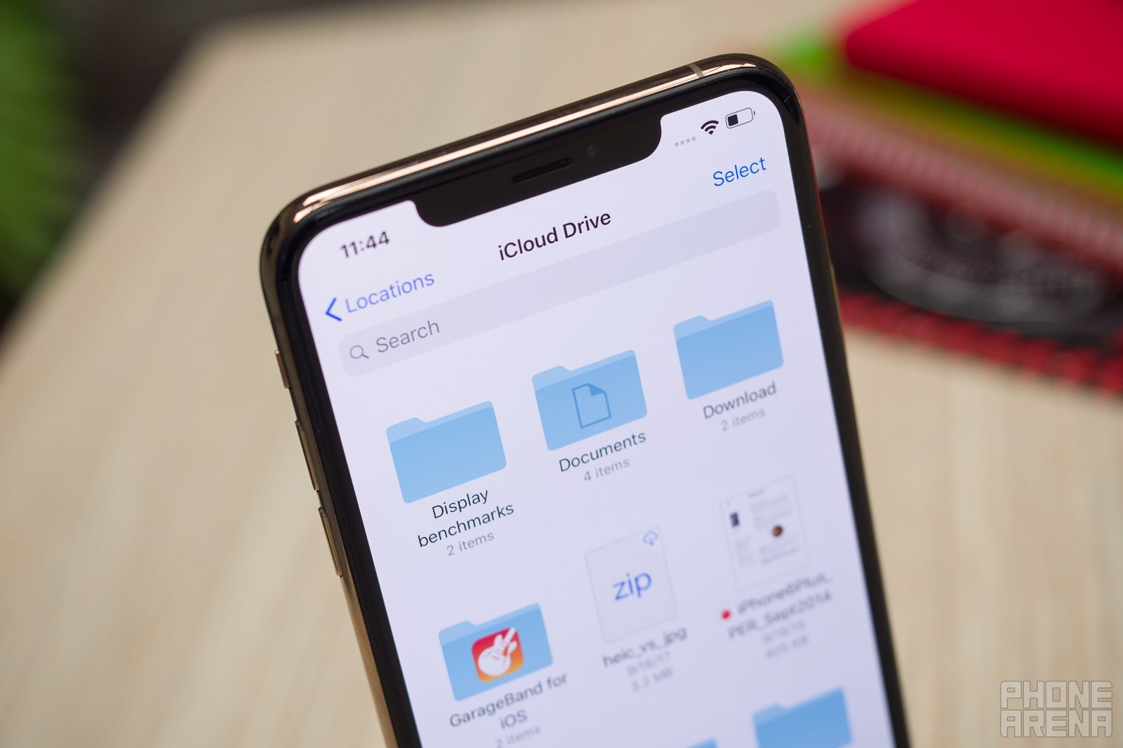 iCloud Drive on an iPhone.