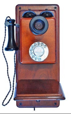 Old style crank telephone.