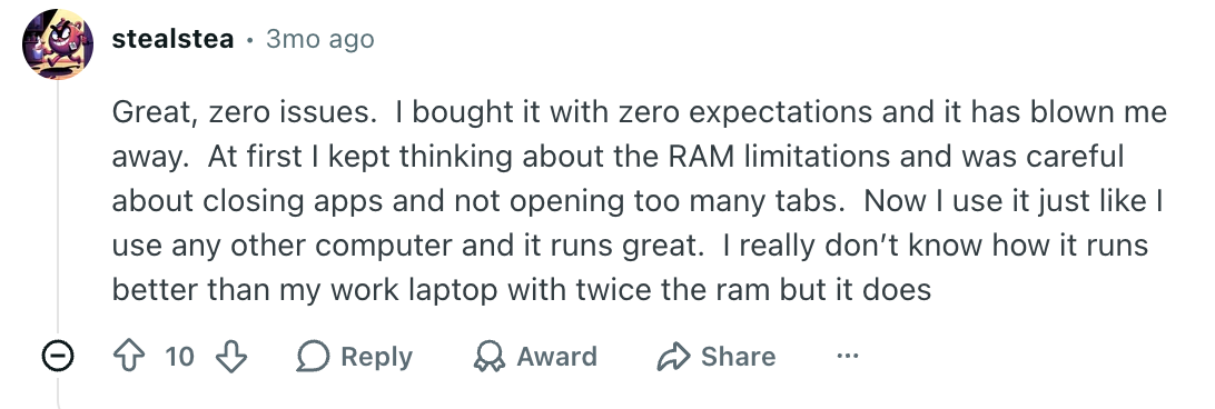 People seem happy with the MacBook Neo. | Image by Reddit (Screenshot - Leaked roadmap reveals Apple's plans beyond the iPhone 18 Pro