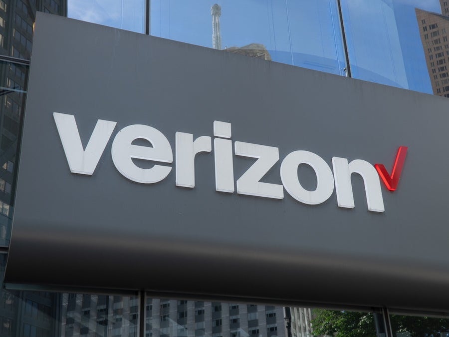 Verizon logo on a building