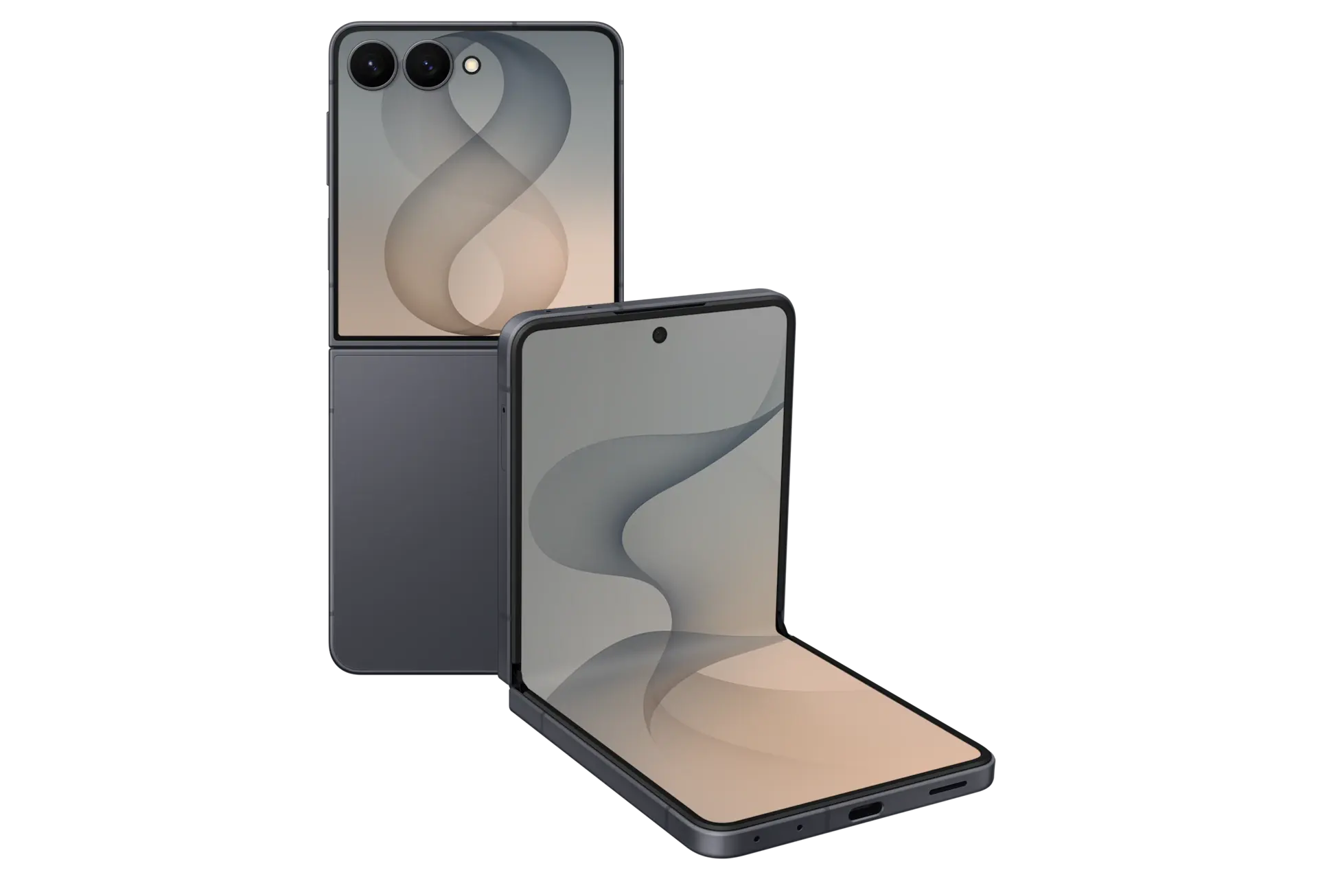 Galaxy Z Flip 8 in Graphite, official render. | Image by Samsung - Galaxy Z Fold 8 Ultra, Z Fold 8, and Z Flip 8 colors: all the hues you can choose from