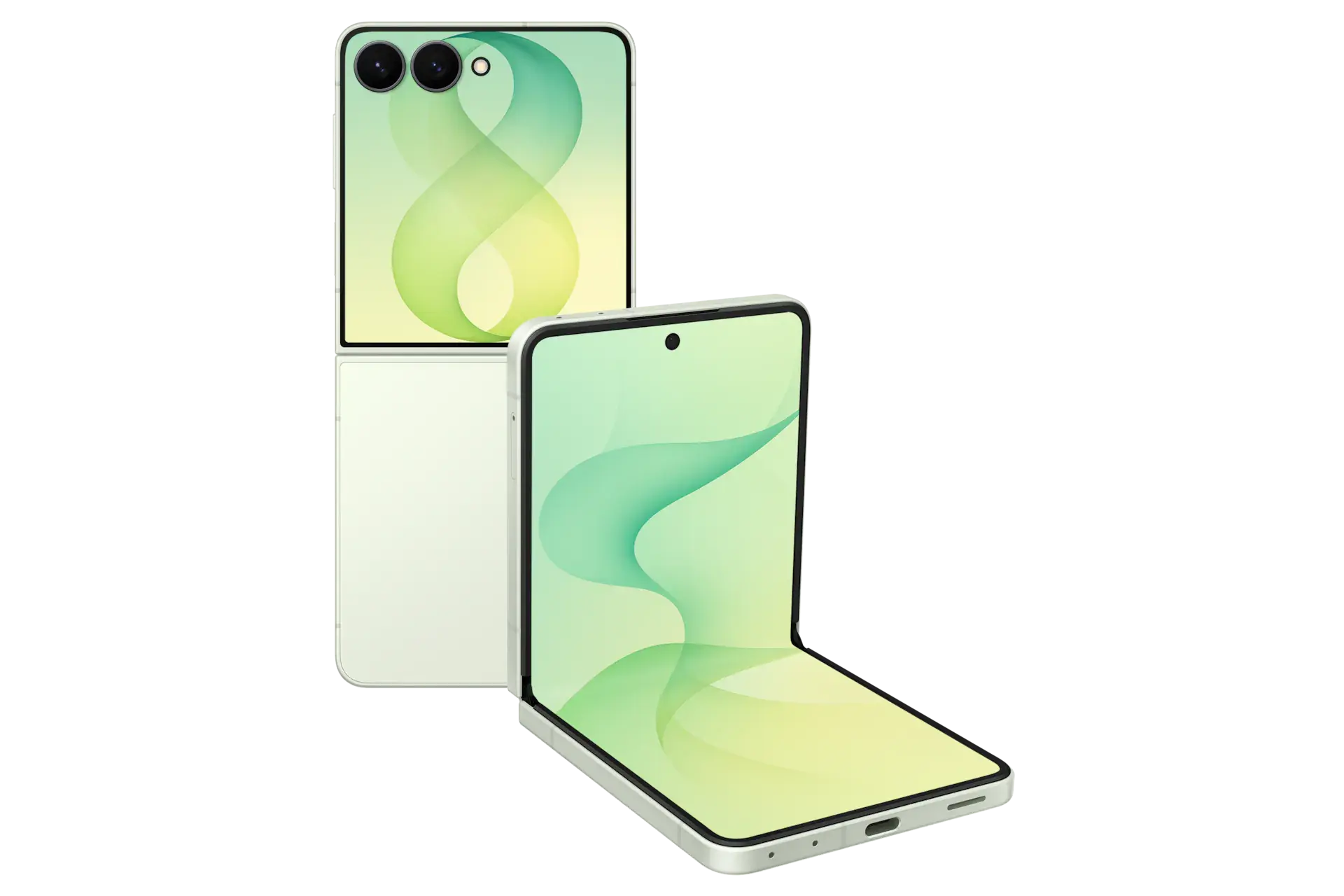 Galaxy Z Flip 8 in Mint, official render. | Image by Samsung - Galaxy Z Fold 8 Ultra, Z Fold 8, and Z Flip 8 colors: all the hues you can choose from