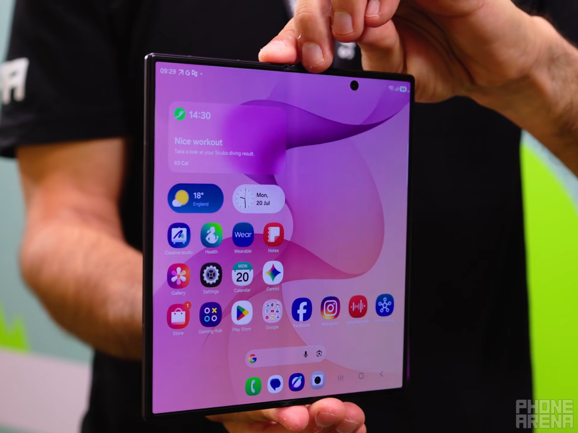 Samsung Galaxy Z Fold 8 Ultra unfolded front display