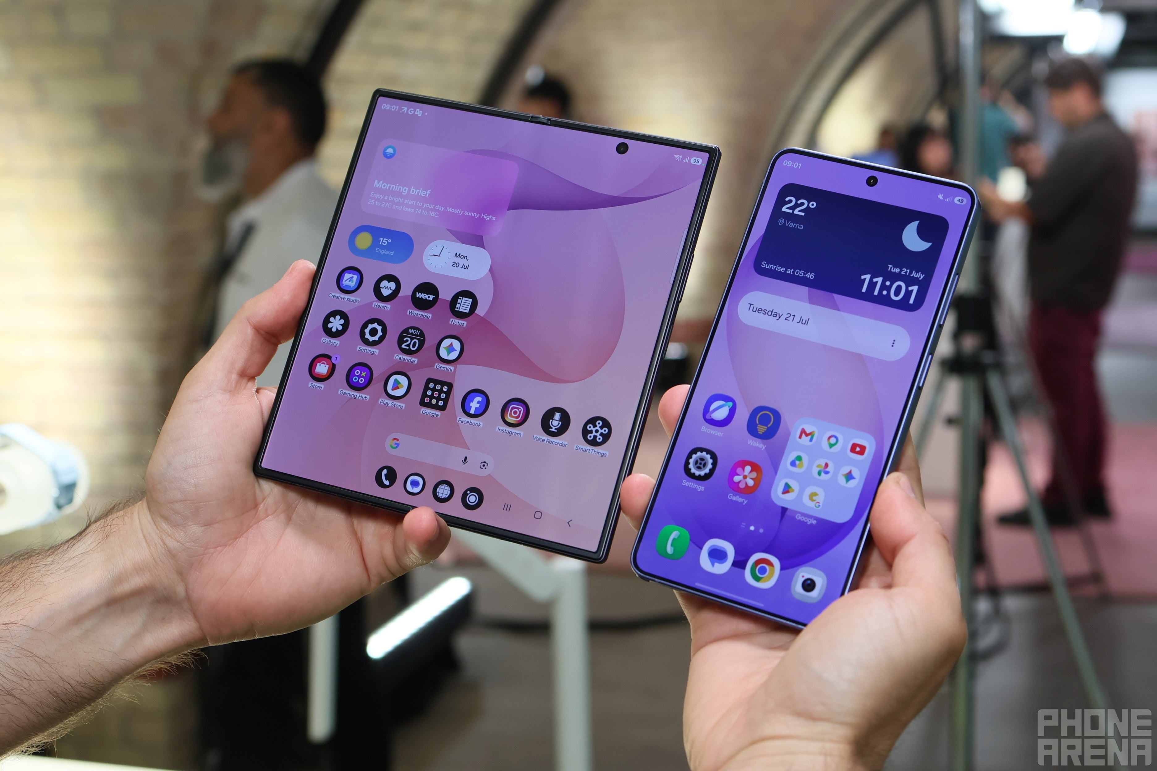 Z Fold 8 Ultra next to Galaxy S26 Ultra.