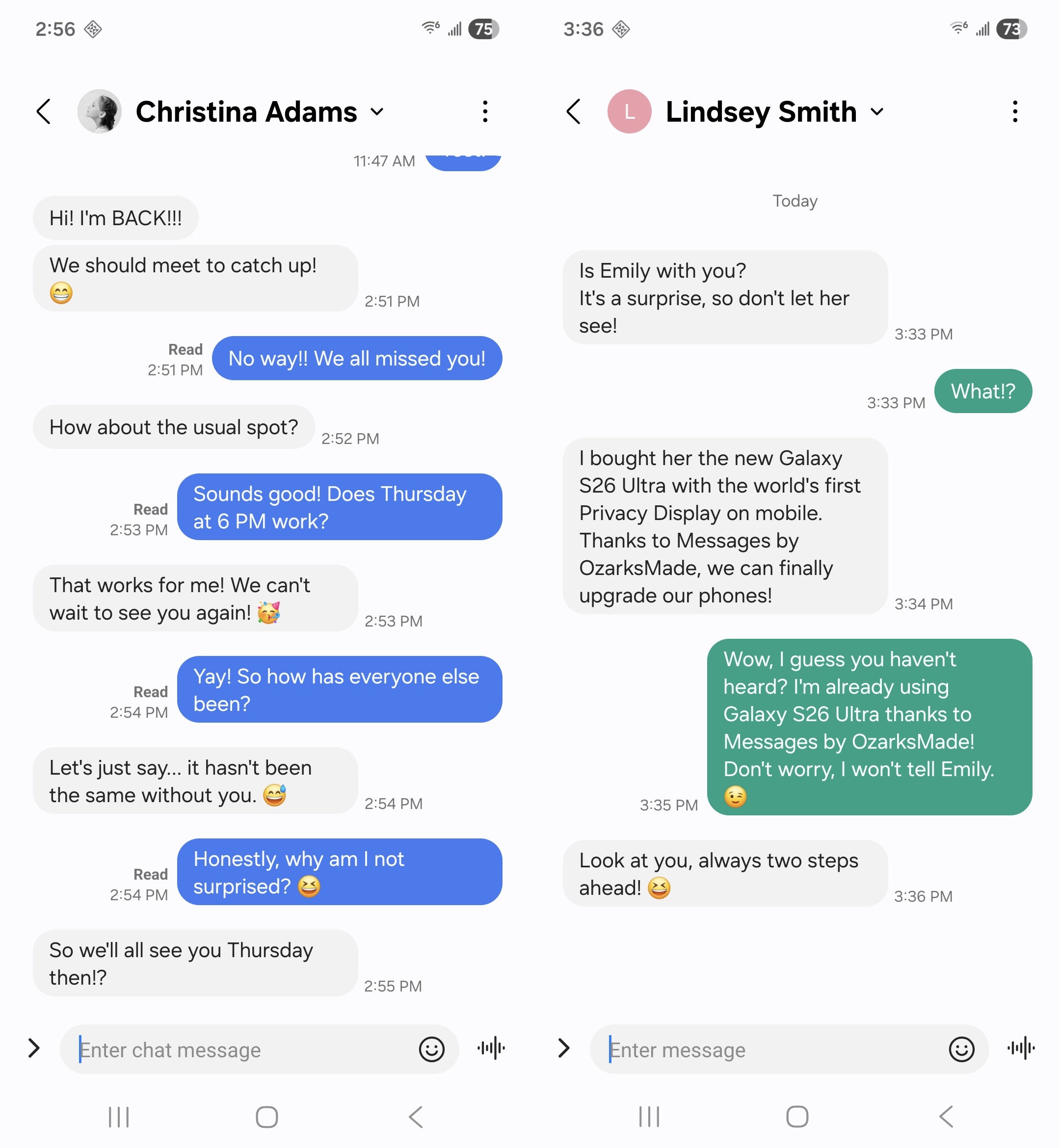 Messages by OzarksMade chat window.