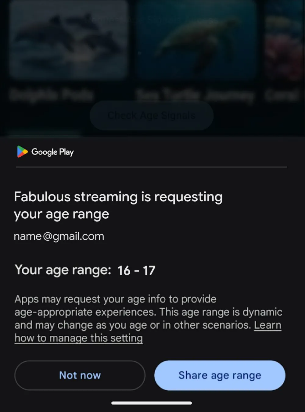 Apps will be able to ask for your age rage. | Image by Google - Google Play wants to know your kid's age - should you be worried?
