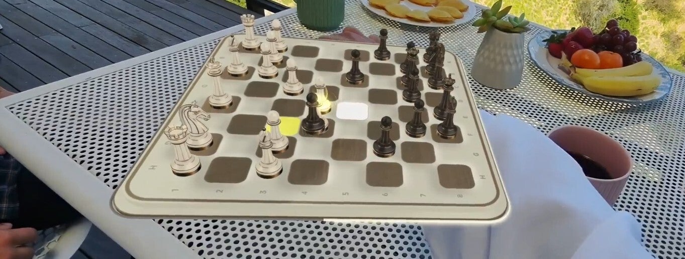 Virtual chess board from the SPECS AR glasses.