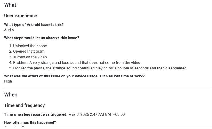 Google Issue Tracker lists Pixel audio complaint.