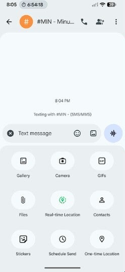 Screenshot of Google Messages&amp;#039; Attachment Sheet