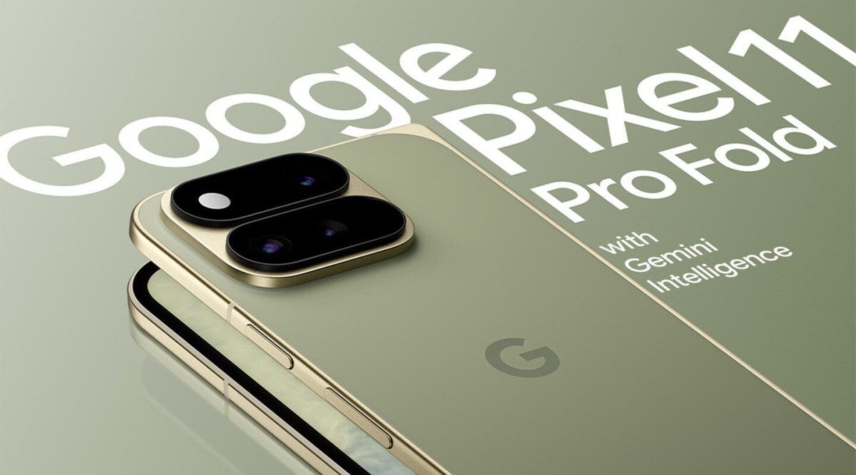 Leaked marketing image of the Pixel 11 Pro Fold. | Image by Evan Blass - Here is your first official video of the Pixel 11 Pro Fold!
