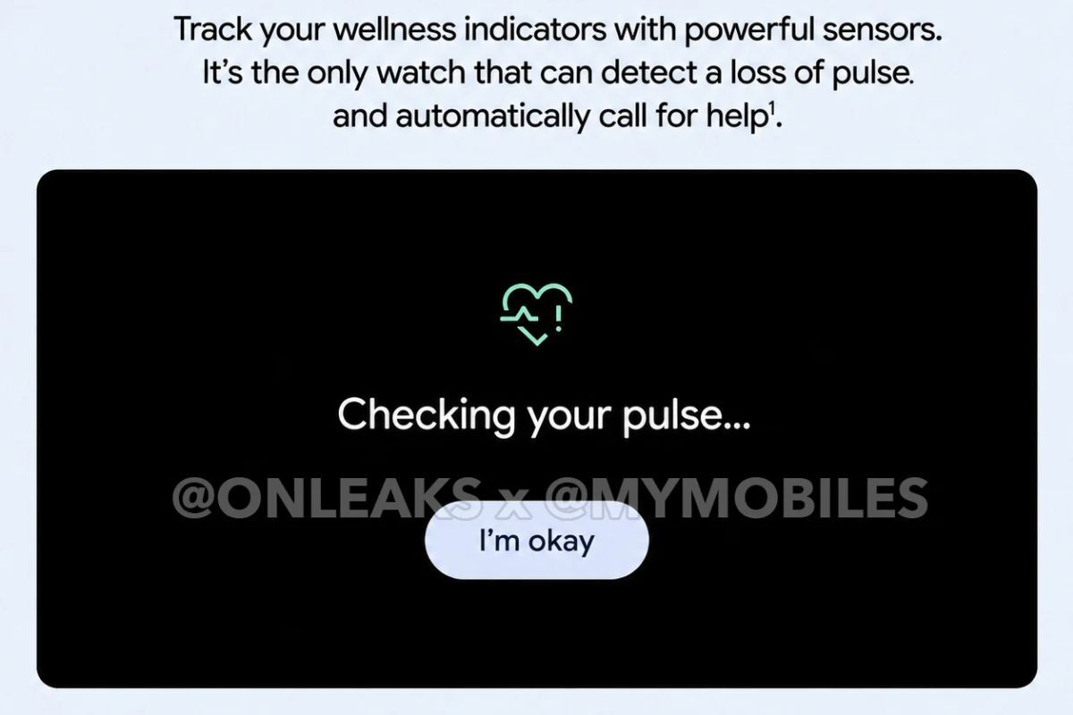 Leaked Pixel Watch 5 image highlighting Loss of Pulse Detection feature