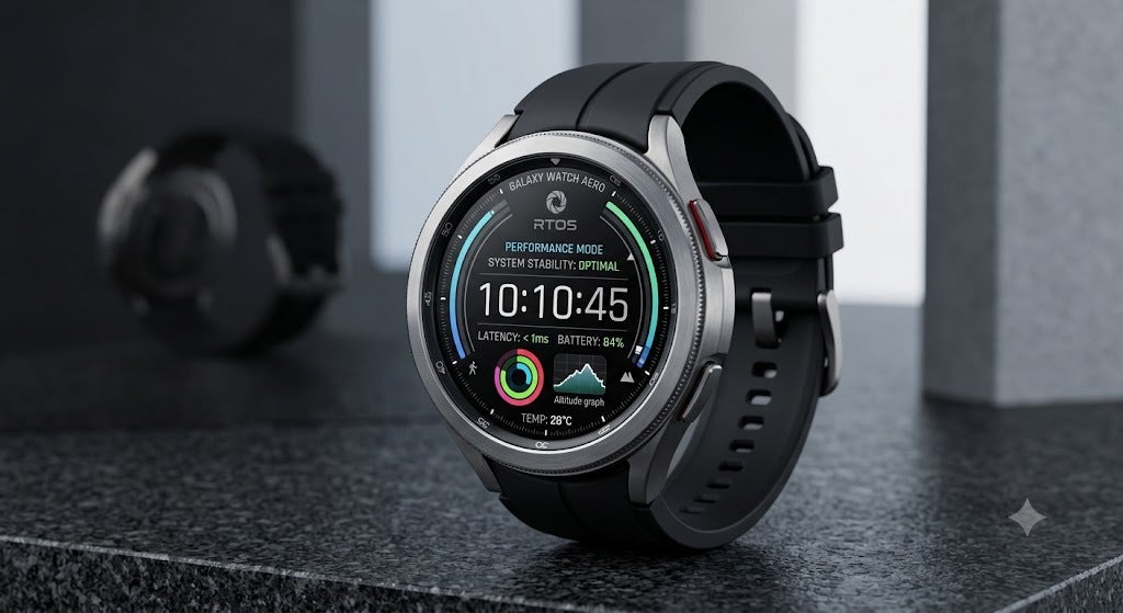 Artist interpretation of the Galaxy Watch Aero. | Image by Gemini - Samsung is secretly building a new smartwatch &mdash; and it completely ditches Wear OS