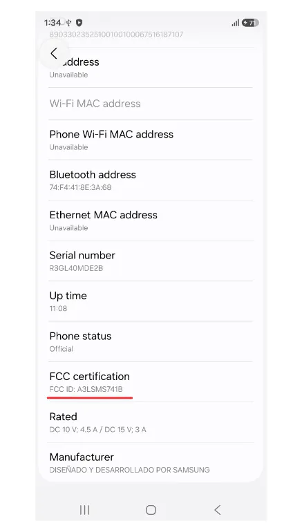 The FCC listing shows 45W wired charging support for the Galaxy S26 FE. | Image by FCC - Galaxy S26 FE hits the FCC with a surprise Qualcomm component inside
