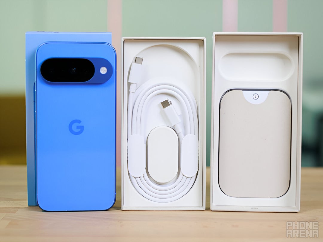 Google Pixel 10 with box contents
