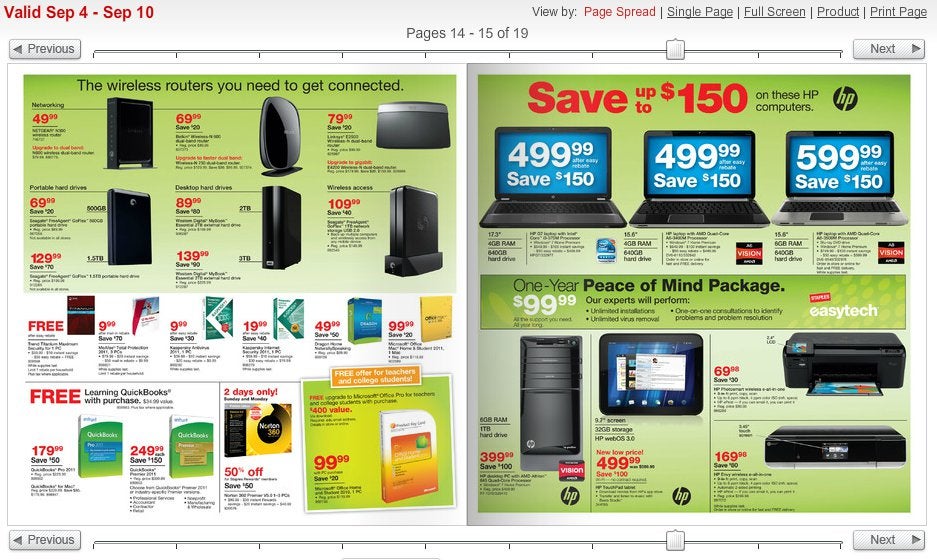 HP TouchPad is featured in Staples upcoming sales flyer; still priced at $499.99 though