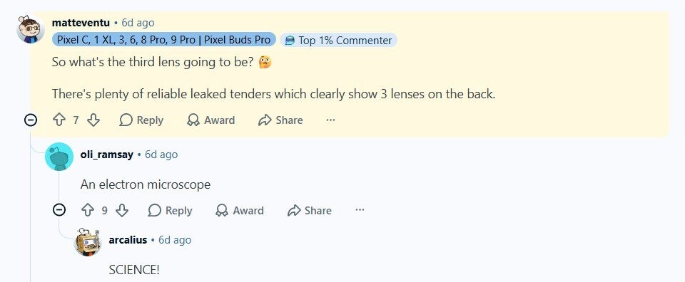 Comment about Pixel 11 telephoto lens.