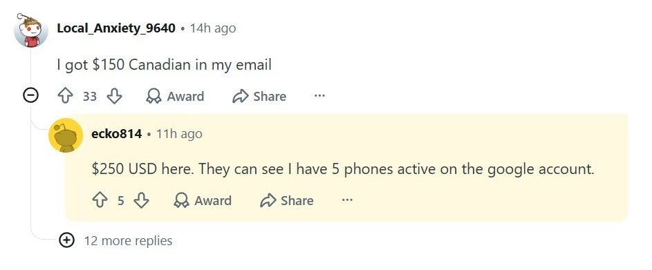 User commenting that they got $250 off  code.