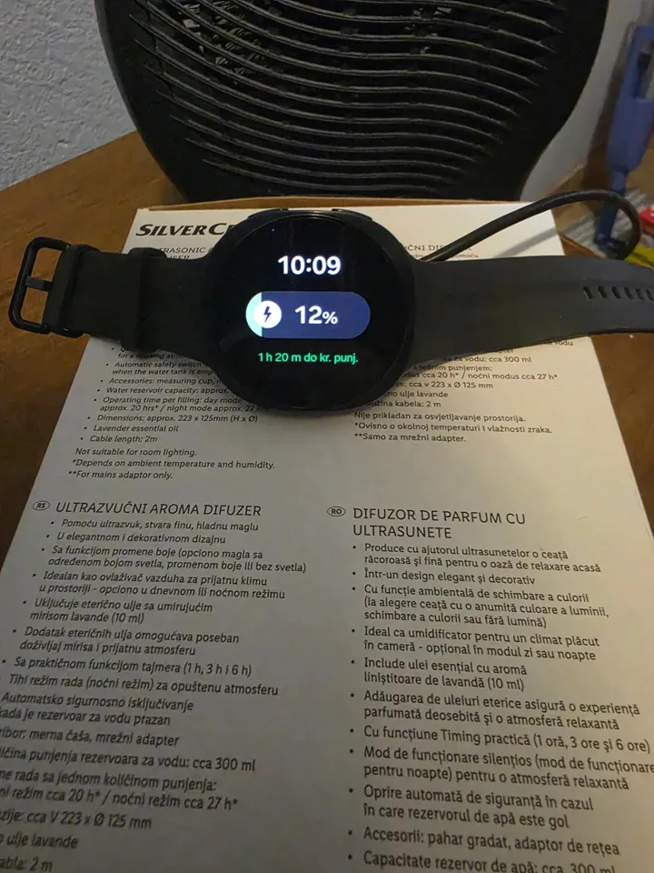 The charging times are close to what Samsung advertises but note the desktop fan in the background.