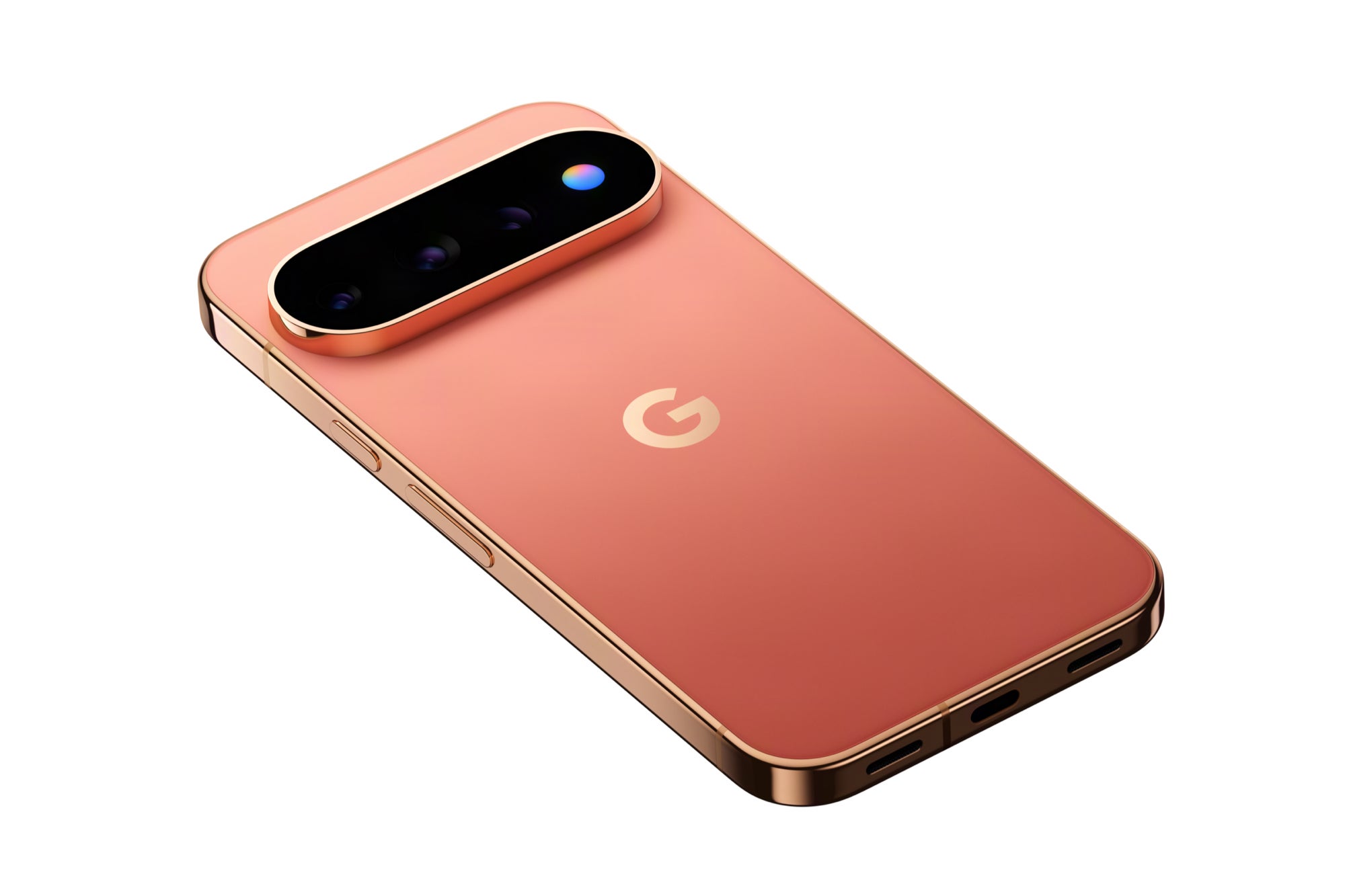 Pixel 11 Pro in Canyon with the HiLight LED ring glowing.