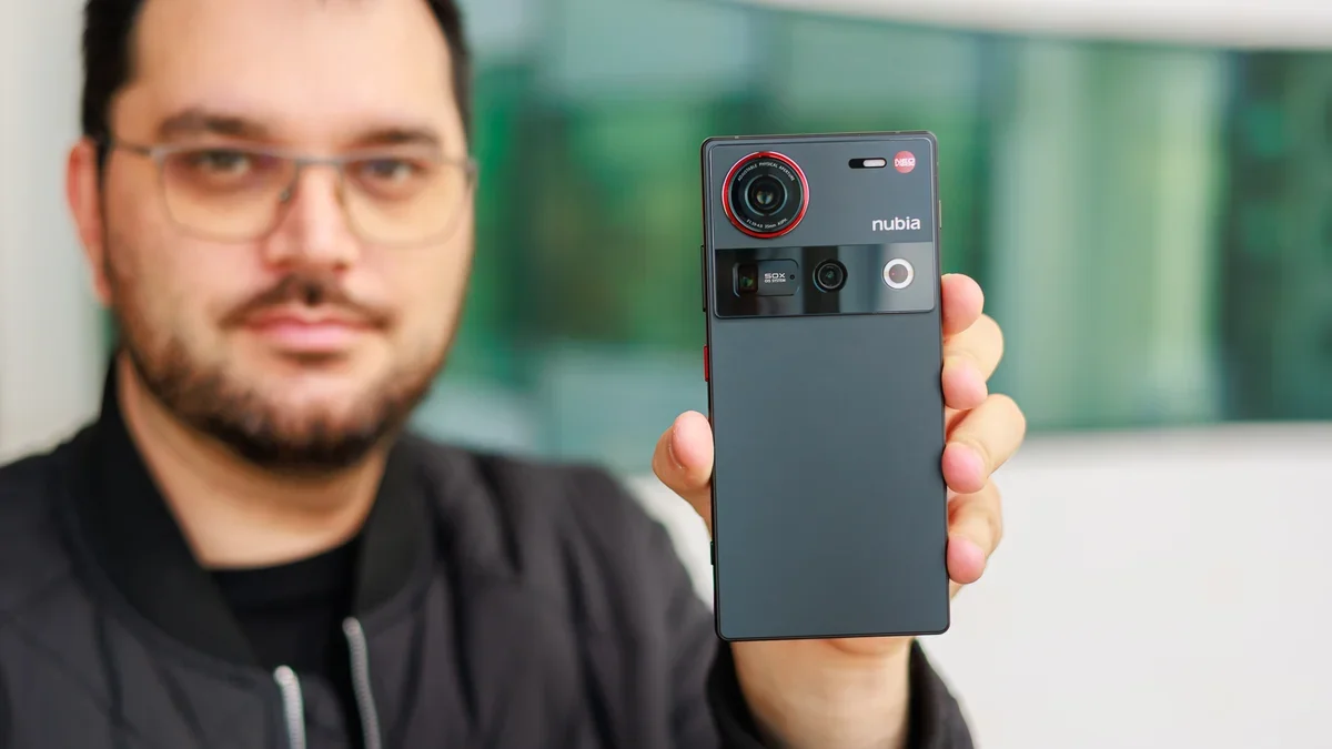 The Nubia Z70 Ultra has a unique design. | Image by PhoneArena - Now's your chance to grab a Nubia Z70 Ultra with a hefty $160 discount