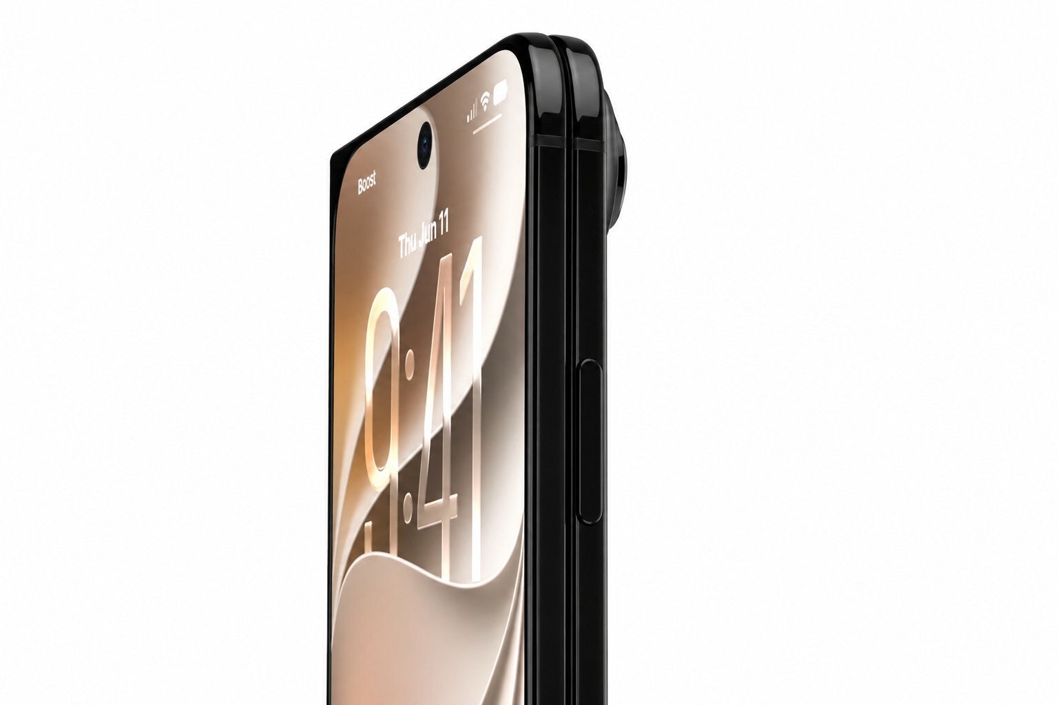 Other leaked renders had the front camera in the middle. | Image by Saurav_DJ47 on X - iPhone Ultra may have the most bizarre selfie cameras