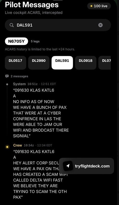 Screenshot shows pliot&amp;#039;s communications with ATC.
