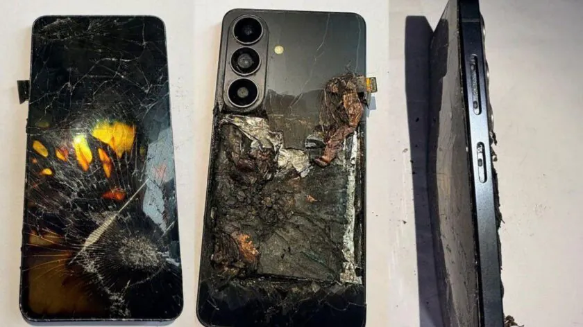 The damage done to what looks like a Galaxy S26 device. | Image by Reddit user Direct-Till-2680 - Galaxy S26 explodes in owner's pocket, causing severe burns to hands and body