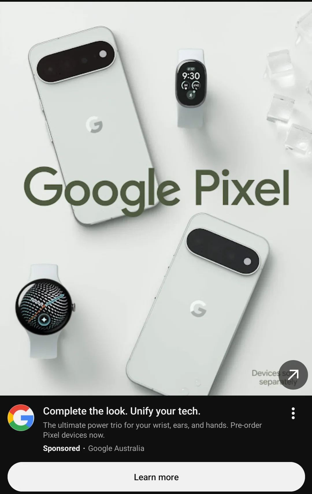 Just take a look at the mystery fitness band at the top. It looks quite cool! | Image by Reddit - I want the mystery fitness band from the latest Pixel ad