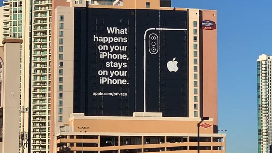 Apple's bold billboard ad claims the best privacy in the industry. | Image by yvasa - Why I&rsquo;m relieved Apple is being forced to play fair with app data