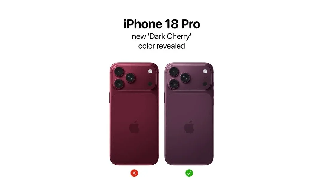 What the Dark Cherry color may be. | Image by Apple Hub - 7 features I'm most looking forward to with the iPhone 18 Pro and Pro Max