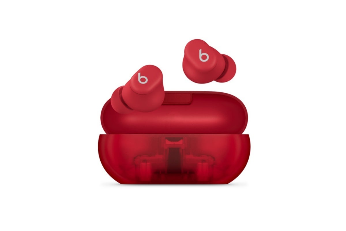 Beats Solo Buds in Transparent Red color
