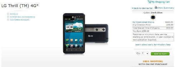LG Thrill 4G is finally official-official with AT&T - available today for $100 on-contract