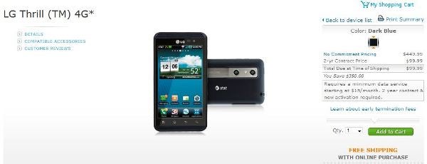 LG Thrill 4G is finally official-official with AT&amp;T - available today for $100 on-contract