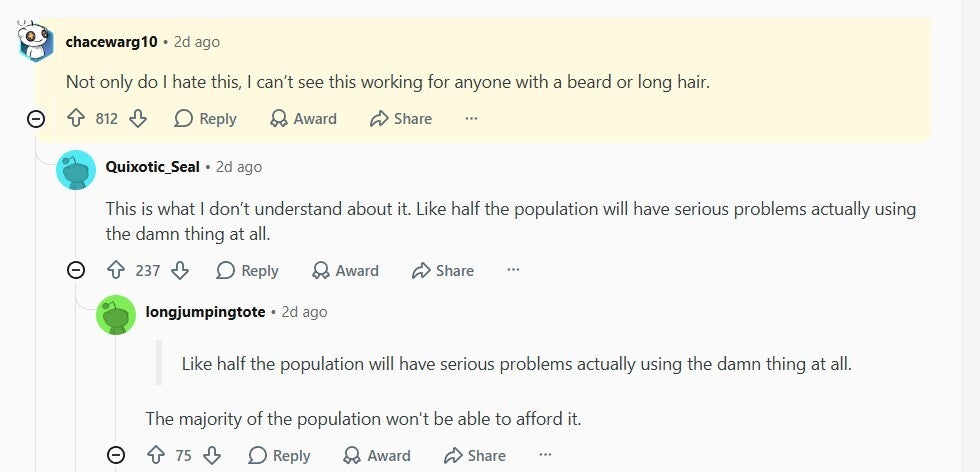 Reddit user comment about the Camera equipped AirPods. | Image by Reddit - Apple won't launch its most anticipated device at this year's Apple event