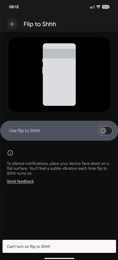 Flip to Shhh not working on Pixel phones.
