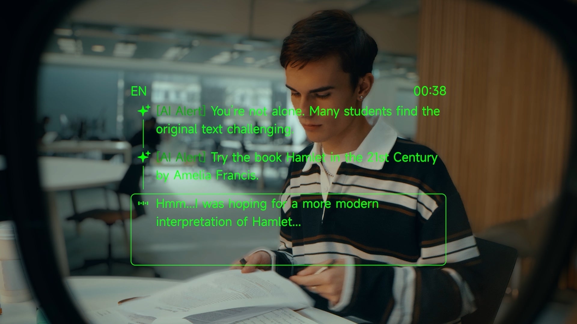 AI caption | Image by MemoMind - MemoMind AI glasses: classy shapes, practical features, powerful in the background