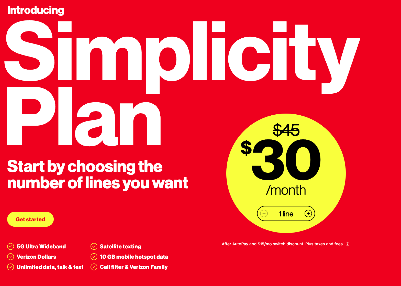 cheap Verizon Simplicity postpaid plan 