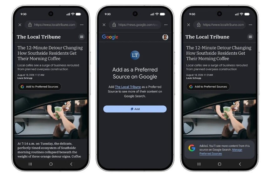Select your preferred content sources.